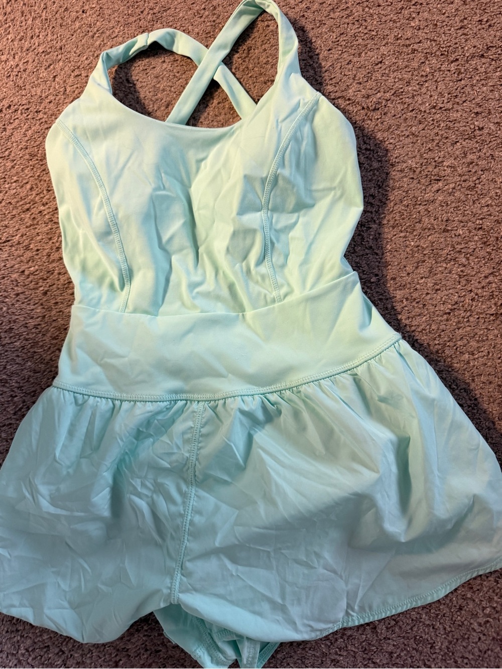 Light Mint Green Cross-Back One-Piece short set